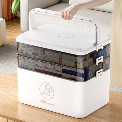 3-х уровневая переносная коробка для хранения таблеток с ручкой, большая вместимость, несколько отделений, многоцелевая коробка для лекарств с застежкой-застежкой