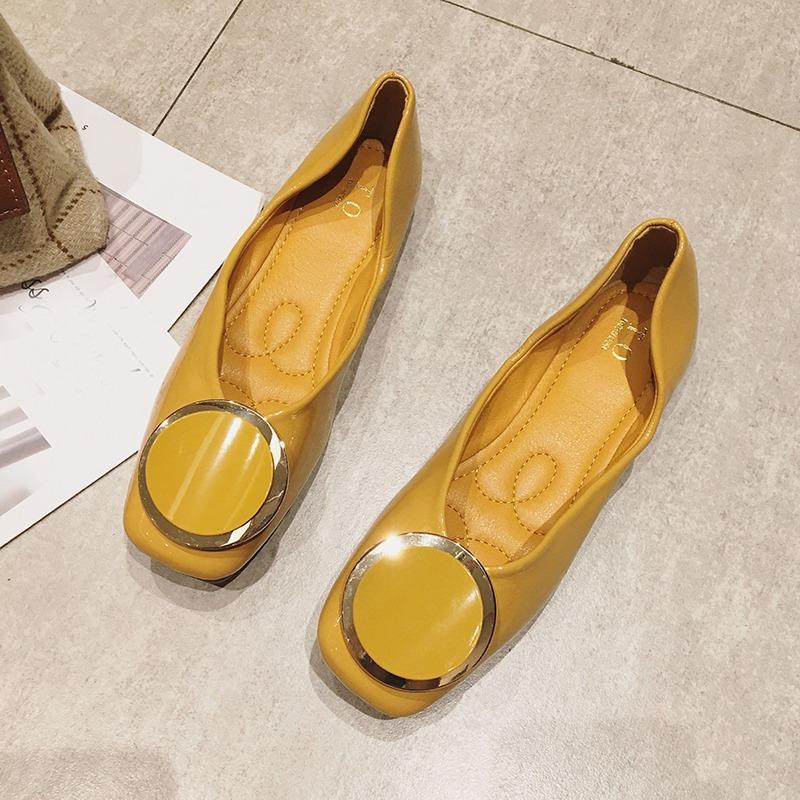 Модная весенне-летняя мягкая обувь женские балетки модный бренд элегантные женские туфли-лодочки черные красные желтые большие размеры 42 D430