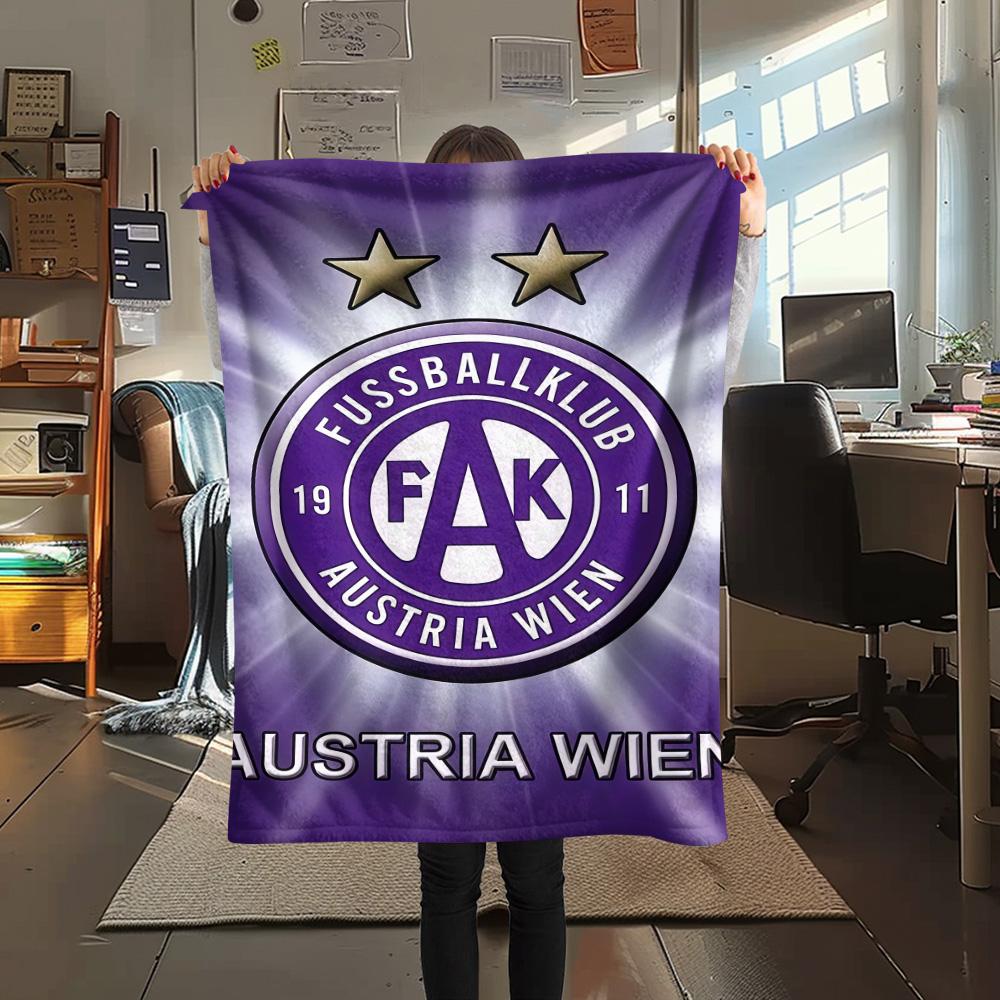 FK Austria Wien Print FlAannel Blanket, High quality Comfortable for All Seasons, Home Decor, Warmth and Comfort