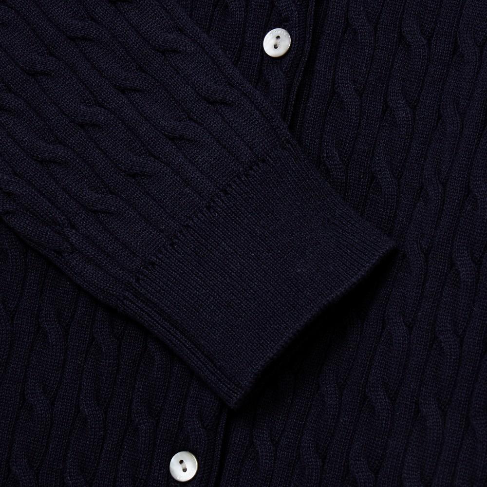 [lacoste] Women's Cable Long Sleeve Cardigan AF218E-56GHDE
