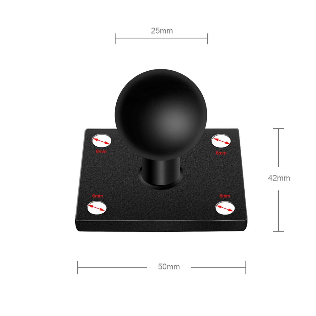 1 Inch Ball Head Combo Mount Holder with Double Socket Arm & Round Square Diamond AMPS Base Adapter for Gopro Camera Car Mount