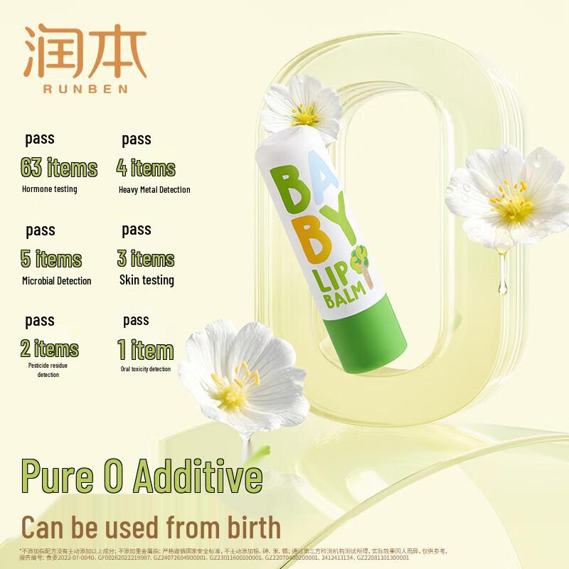 RUNBEN Baby Fragrance-Free Lip Balm