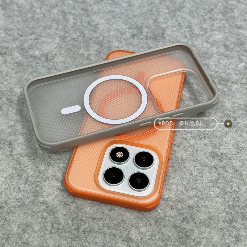 Чехол для Xiaomi 17 Для MagSafe Магнитная Зернистая текстура Матовый Прозрачный Чехол для телефона Для Mi 17 Оболочка Простой Пылезащитный Бампер