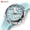Fashion Sports Watch for Men Multifunction Chronograph Quartz Wristwatch Luminous Hands Rubber Band Daily Watch