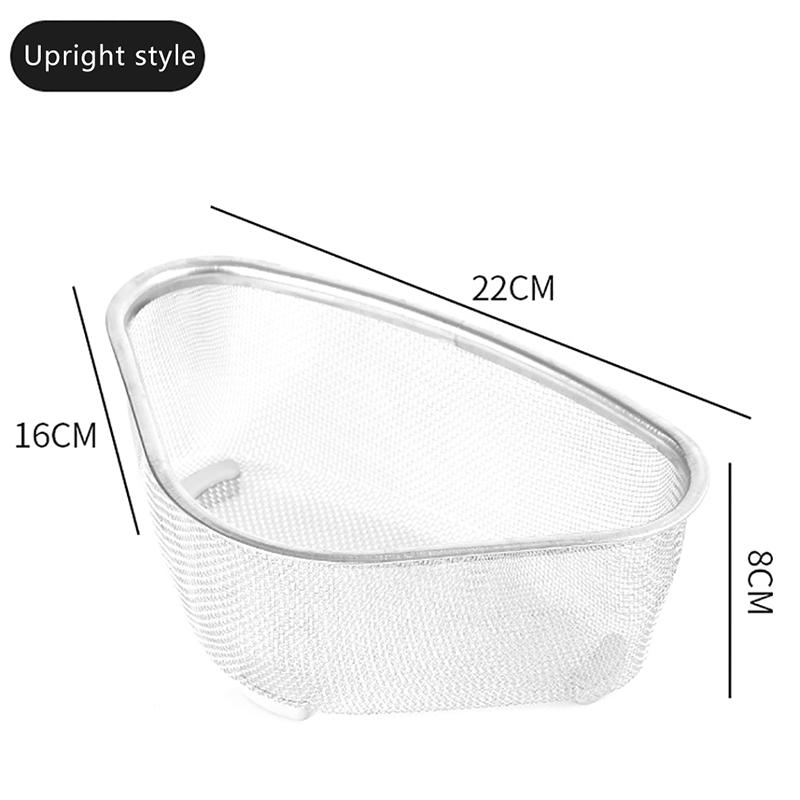 Stainless Steel Kitchen Sink Drain Basket Triangle Food Vegetables Peel Egg Filter Storage Organizer Kitchen Drainier Shelf Rack