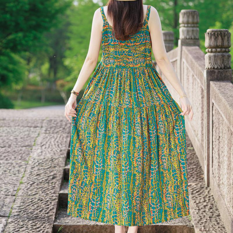 Элегантное платье на бретельках для женщин, большие размеры, повседневное летнее длинное платье, винтажная женская одежда среднего возраста