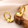Stainless Steel Metal Heart Flower Pendant Earrings For Women Fashion Gold Color Peach Heart Ear Buckle Earrings Jewelry Gifts