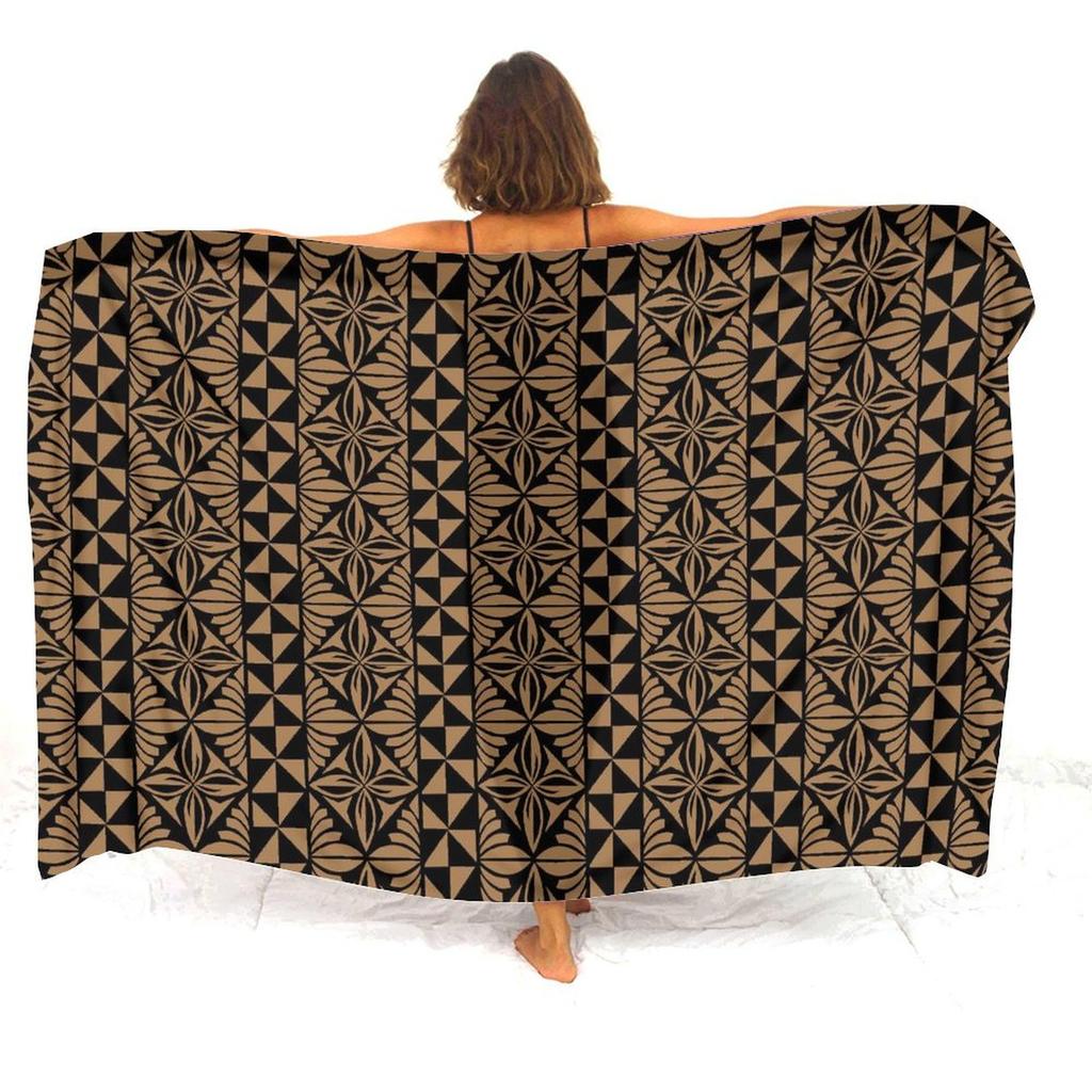 Resort Seaside Tourism Tribal Ethnic Style Women'S Sarong Polynesian Print Custom Seaside Beach Dress
