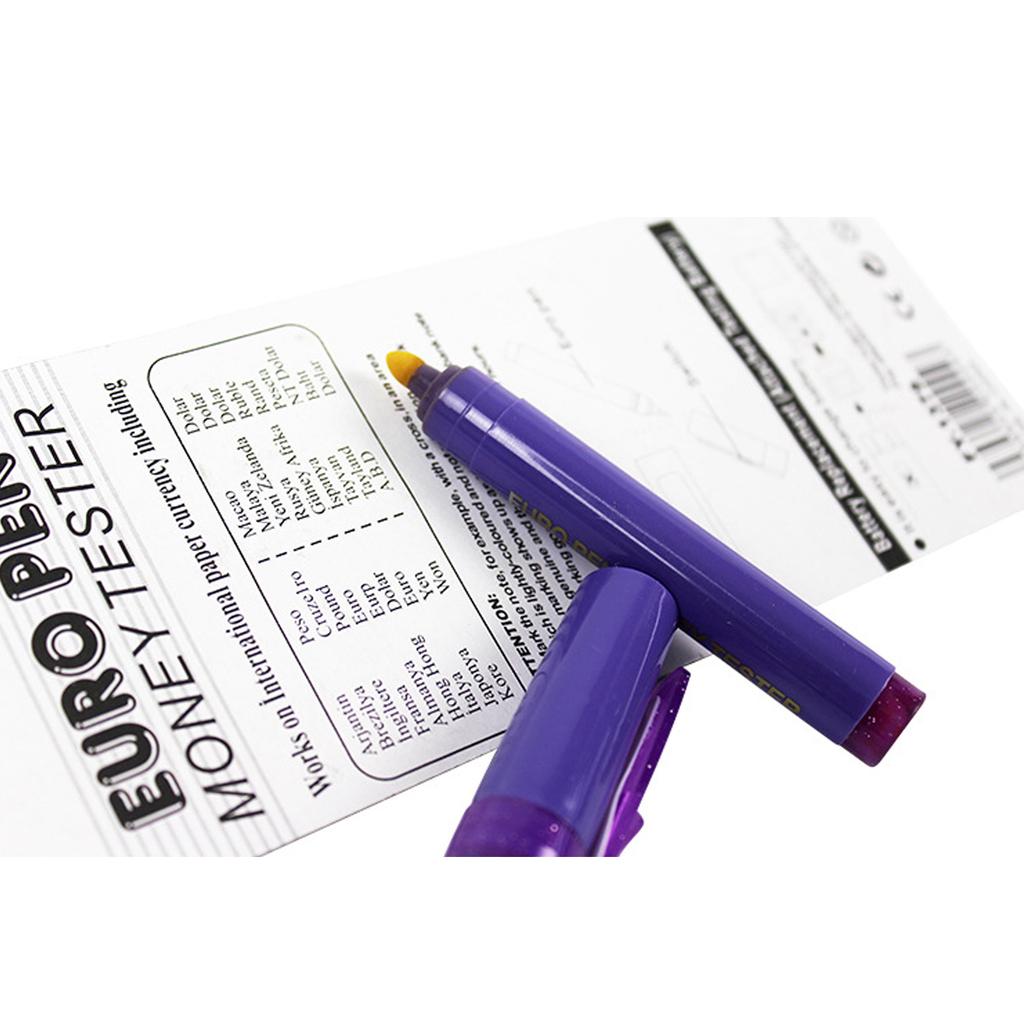 Money Checker Tester Pen Graffiti Pen Mini Ink Currency Detector Counterfeit Bill Detector Fake Bill Checker with UV LED