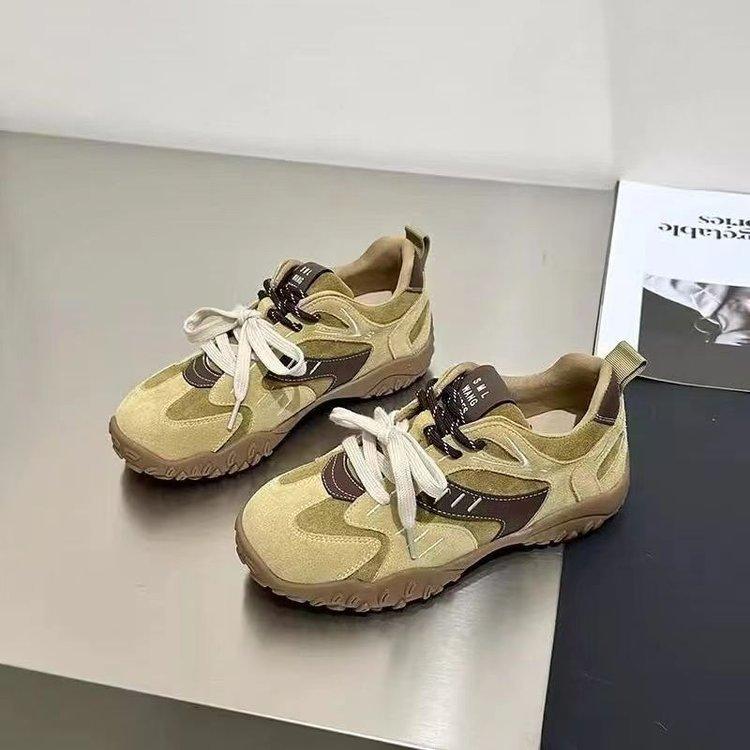 Интернет-знаменитость взрыв толстая подошва ретро моральная тренировочная обувь женская весна 2025 новая мода универсальная повседневная спортивная обувь высокая ценность