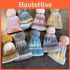 Color Beanie Gradient Knitted Cap Warm Winter Fashion Breathable Hat Gift