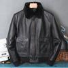 Classic Air Force Flight G1 Genuine Leather Jacket Men Winter Warm Genuine Cow Leather Coat Mens Aviator Clothes