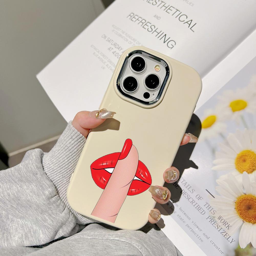 Чехлы для телефонов Ae87 Lips Kiss Digital Art для Samsung A13 A32 A53 A04e A54 S23 S24 Ultra Infinix Hot 40 Huawei P30 Pro с металлической защитной задней крышкой для камеры