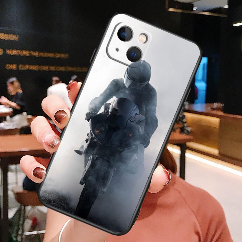 Модный чехол для телефона с изображением мотоциклиста для iPhone XR X XS Max 11 12 13 14 15 16 Pro Max Plus Задняя крышка