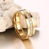 Cubic Zirconia Love Golden Silver Stainless Steel Wedding Band Ring Couples Ring 18K Gold Plated