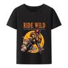 Ride Wild  Graphic  T-shirt for  Men  Top  Casua Vintage T Shirts  Short-sleev Harajuku  Street Fashion Camisa Men Clothing