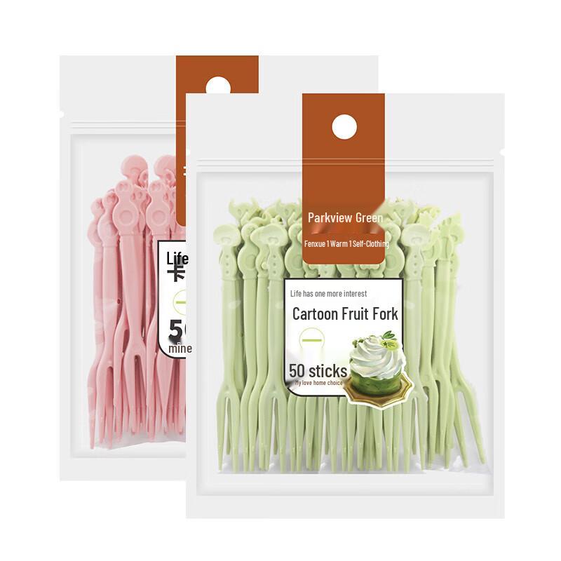 Cartoon Fruit and Dessert Picks, 100 Pcs