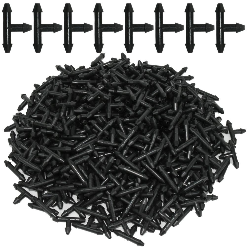 500-50PCS Plastic Barbed 3-Way Tee Connector for 3/5mm Tubing Watering Pipe Hose Couplings Micro Drip Irrigation Garden Tools