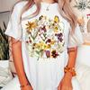 Женская летняя футболка с принтом «Красивые цветы», футболки с коротким рукавом, повседневные топы с принтом