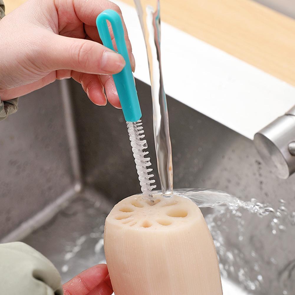 Щетка для чистки соломинок Многофункциональная Нержавеющая Кухонные щетки Сталь Лотос Корень лотоса Чашка Q7T1