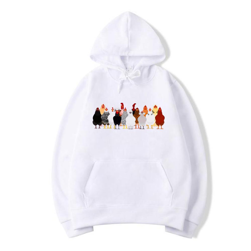 Funny Chickens Hoodie Christmas Chickens Sweatshirt Funny Animal Pullover Women Cute Farmer Hoodies Christmas Country Shirts Farm Gift
