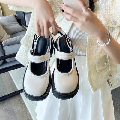 Туфли Мэри Джейн в стиле ретро. Сандалии на толстой подошве. Женские летние новые туфли с круглым носком, на толстом каблуке и платформе. Черные туфли. Туфли-лодочки. Черные туфли.