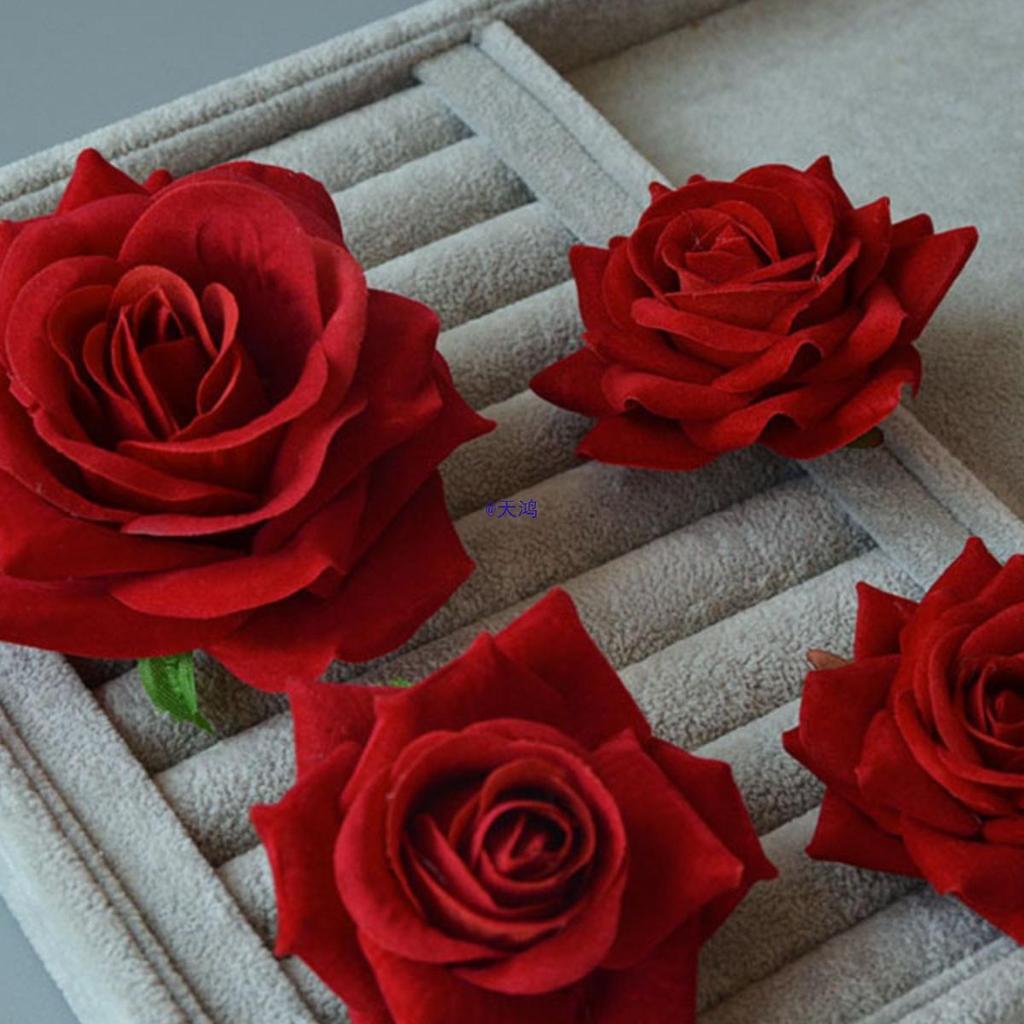 Винтажная красная роза заколка для волос сбоку для танцевальных выступлений