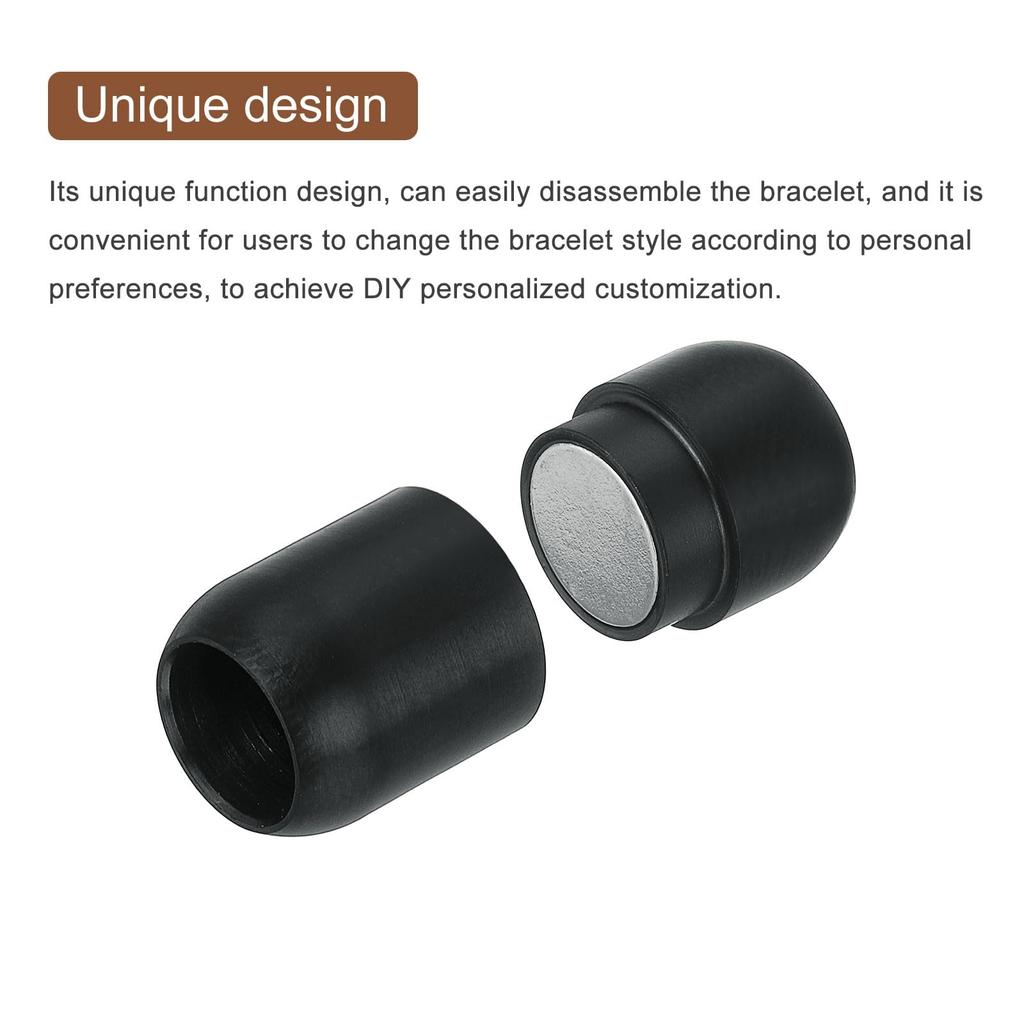 Leather Cord End 6pcs 8mm Hole Leather Cord End Cap Closure Leather Cord DIY Supplies Craft Black [uxcell] Clasp, Clasp, Buckle, Making,