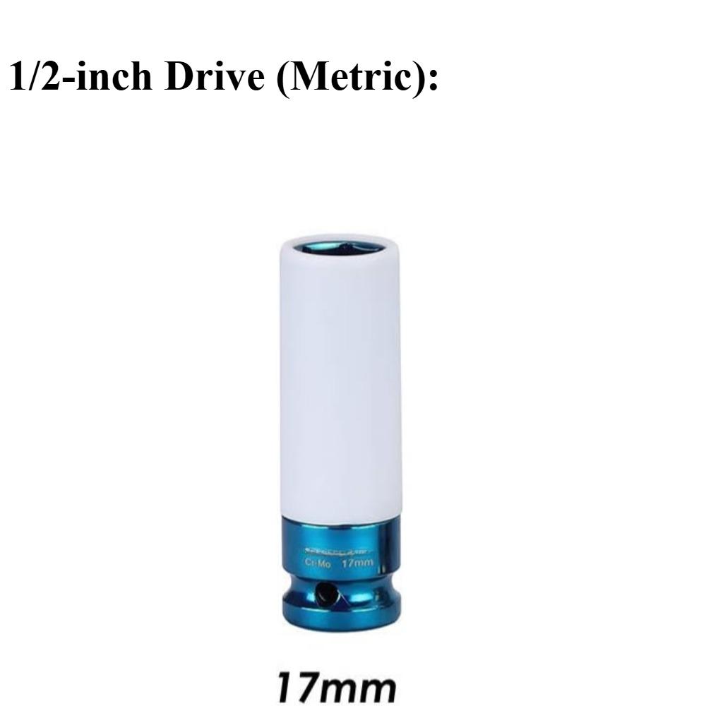 Socket Wrench Sleeve 17 19 21 22 23 24mm Hole Colorful For Tire Protection Repairing Tool For Deep Impact Nut Driver Manual Tool