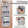 5-Tier Door Storage Box, Hanging Door Storage Box with 5 Large Capacity Pocket Storage Box for Bedroom, Bathroom, Pantry, Youngsters's Room Storage