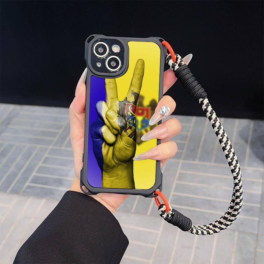 Мягкие чехлы для телефонов Ae94 с флагом Республики Молдова для iPhone 16 15 14 13 12 11 Pro Max 8 Plus XR XS с ремешком на запястье, защитным шнурком для углов, задней крышкой