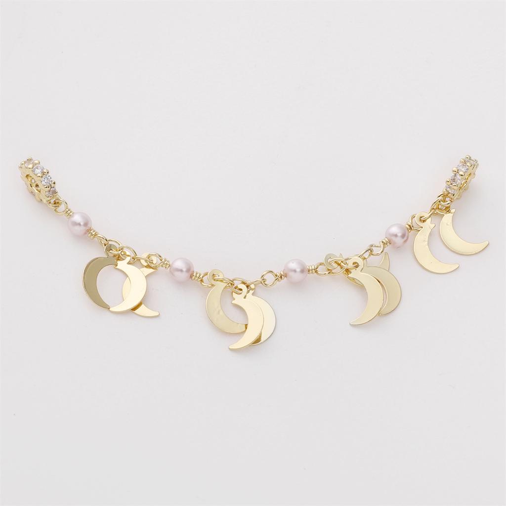 High Color Gold Plated Silver Zircon Bracelet Security Chain Chain Diy Handmade Bracelet Mobile Phone Chain Accessories