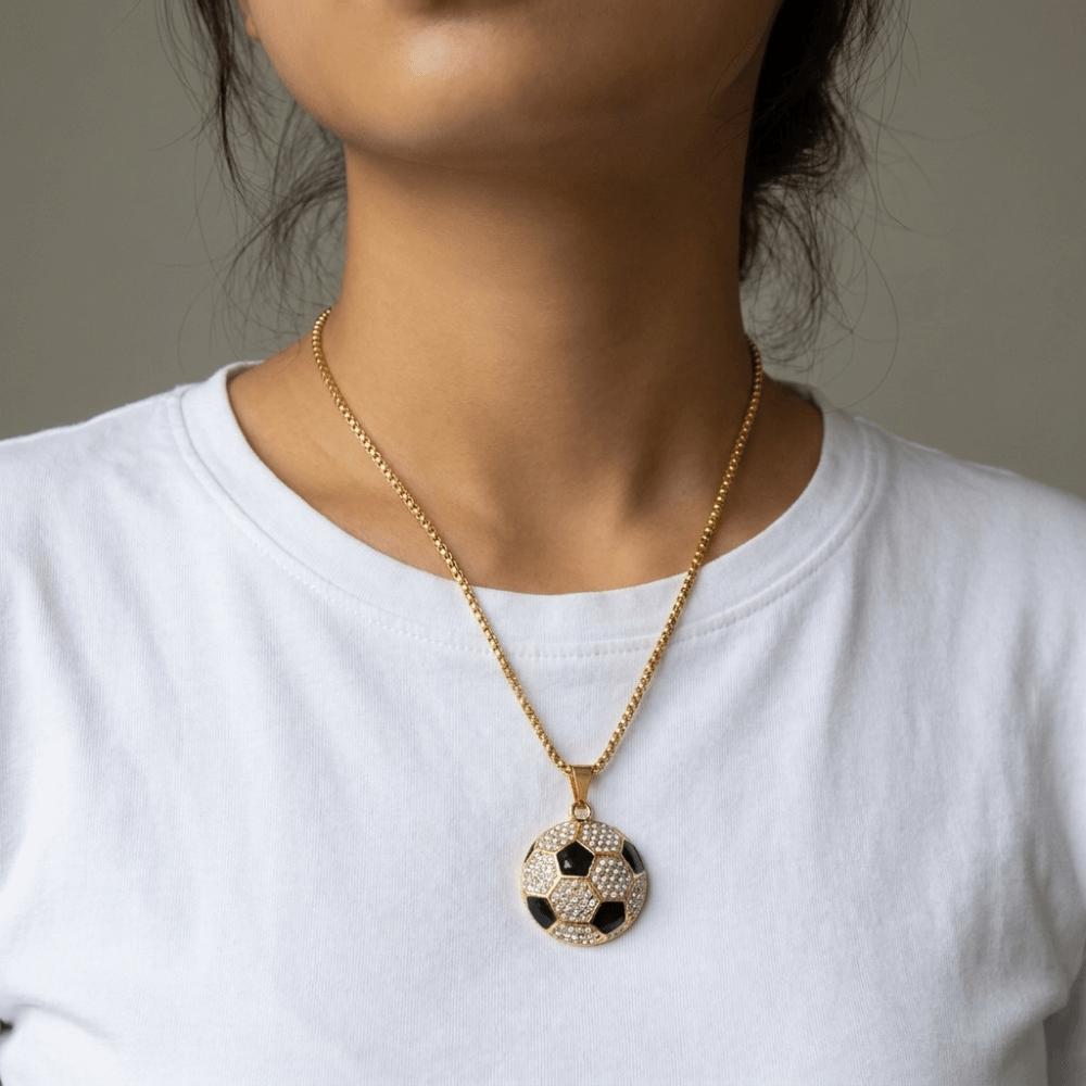 Metal Chain Football Pendant Choker Jewelry Soccer Necklace Personalized Football Necklace Men