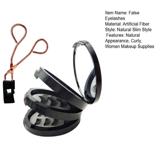 1 Set Magnetic False Eyelashes with Lash Applicator Clip Reusable Natural Wispy Magnetic Fake Lashes with Clamp Women Eye Makeup Tools