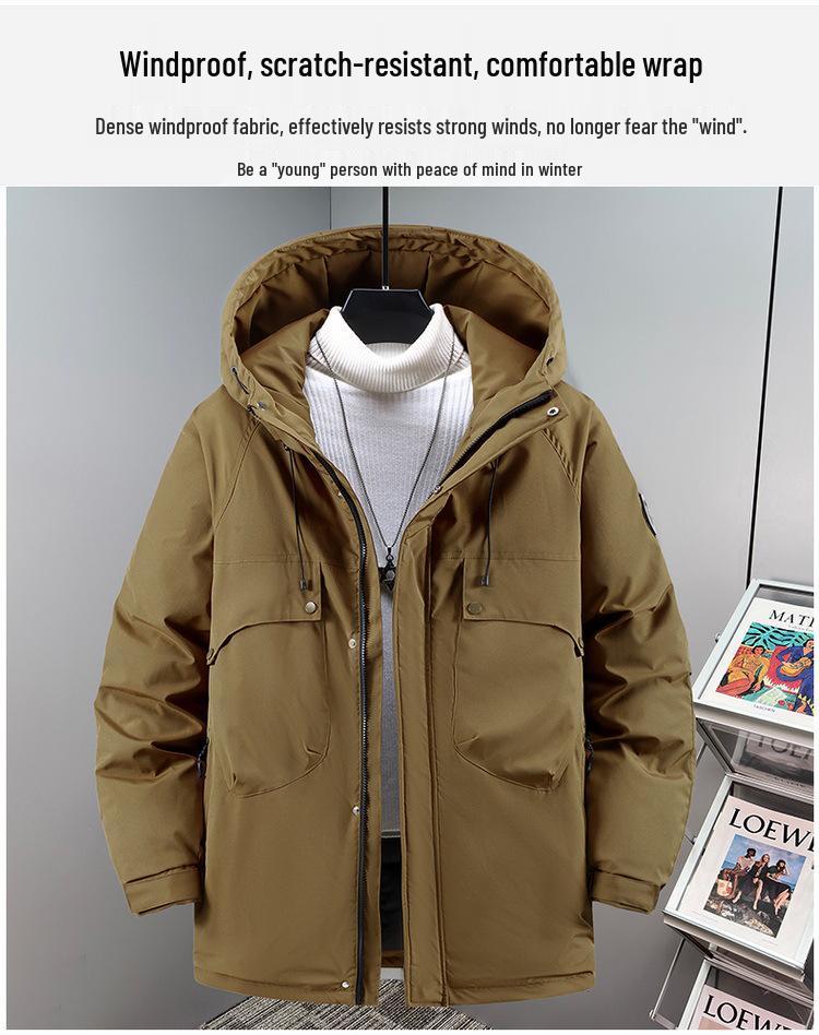 Мужская зимняя хлопковая куртка большого размера 2025 - Теплая, защита от холода, верхняя одежда