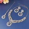 3Pcs Wedding Necklaces Earrings Set Fashion Rhinestone Choker Set Crystal Jewelry Set  Bridal