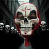Маска Крика Призрачное Лицо Дышащая Хэллоуин Сетчатая Черепная Повязка на Голову Ужасы Косплей Вечеринка