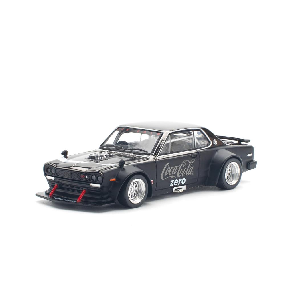 POP RACE X TINY SKYLINE V8 DRIFT COCA COLA BLACK Finished Product PR640144 1/64 GT-R (HAKOSUKA) CHROME?