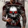 Men's T-shirt Summer Fashion Skull Theme 3D Men Cool Street Print TShirt Horror Series Tough Short Sleeve Men Large Size Top Tee