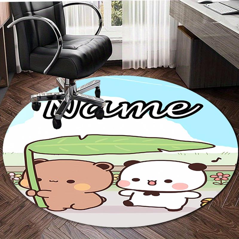 Customizable Yier BuBu Bear1 Round Non-Slip Carpet - Ideal for Garden, Picnic, Office, Perfect for Decoration, Suitable For All Seasons