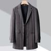 Кашемировое шерстяное пальто мужское зимнее новое корейское повседневное пальто средней длины из утолщенной шерсти двусторонний шерстяной пиджак