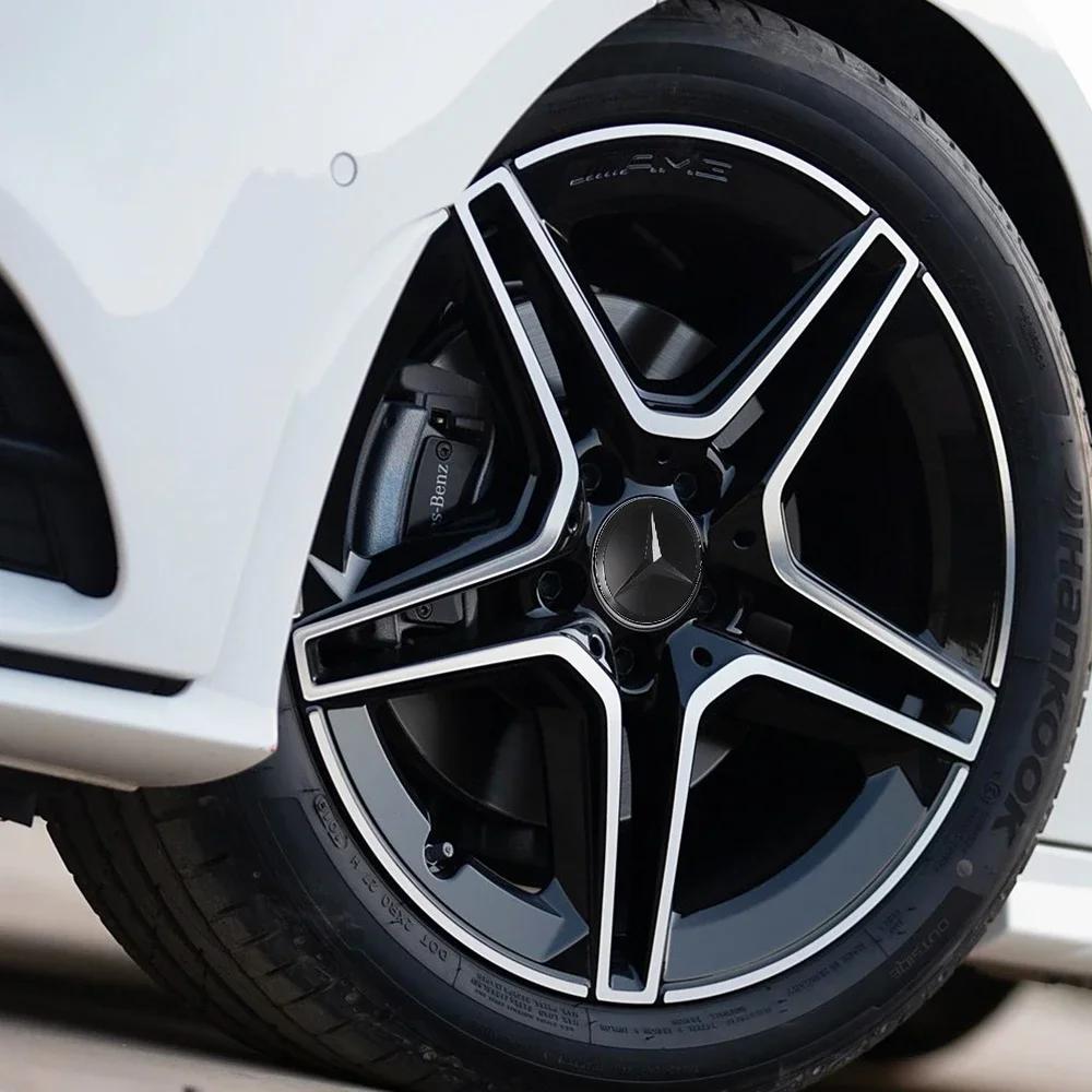 kpsaw9 2025 Hot 4pcs Car Wheel Center Cover Stickers Hub Cap Auto decoration accessories For Mercedes Benz AMG W212 W204 W211W168 W213