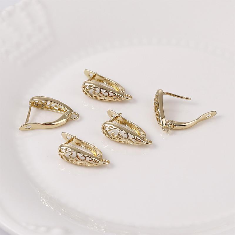 Серьги-пряжки в форме капли в стиле ретро из 14-каратного золота с медным покрытием — аксессуары ручной работы своими руками