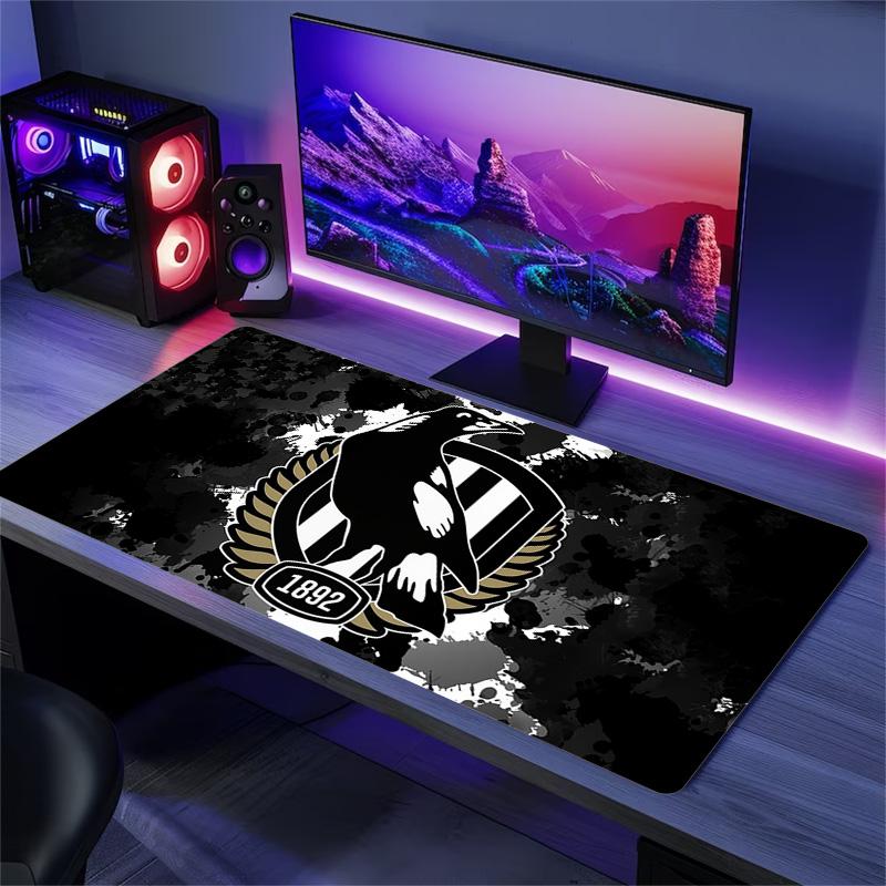 Collingwood Magpies Print Cushion Non-slip Laptop Tablet Big Mousepad XXL Mat Mini PC Playmat With Lock edge