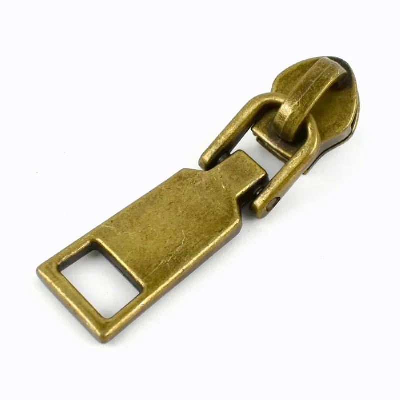 Meetee 5-20 шт. 5# Слайдер для нейлоновых молний, головка молнии из цинкового сплава, декор, бронзовый пуллер для молний, аксессуары для шитья куртки, пальто