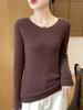 Retro Four-Thread Knit Sweater - Women's Round Neck Top for Autumn/Winter