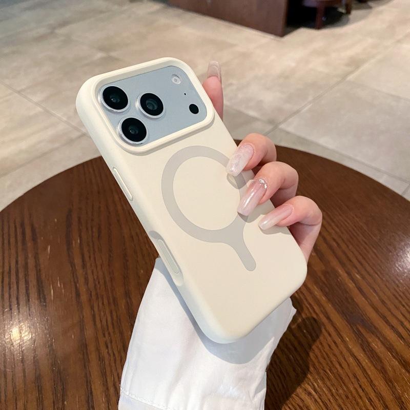 Применимо к iPhone17ProMax, цельный магнитный чехол для мобильного телефона из жидкого силикона, контрастного цвета, Apple 16, ощущение сплошного цвета