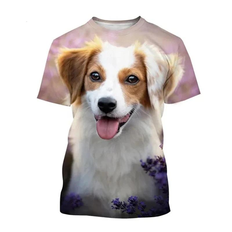 Australian Shepherd Dog 3D Print T-Shirts Streetwear Men Women Fashion Oversized Short Sleeve T Shirt Male Tees Tops Clothing