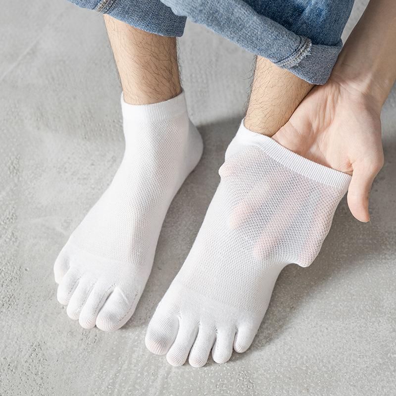 5 Pairs of Men's Summer Thin Breathable Mesh Antibacterial Sweat Absorption Deodorant Socks