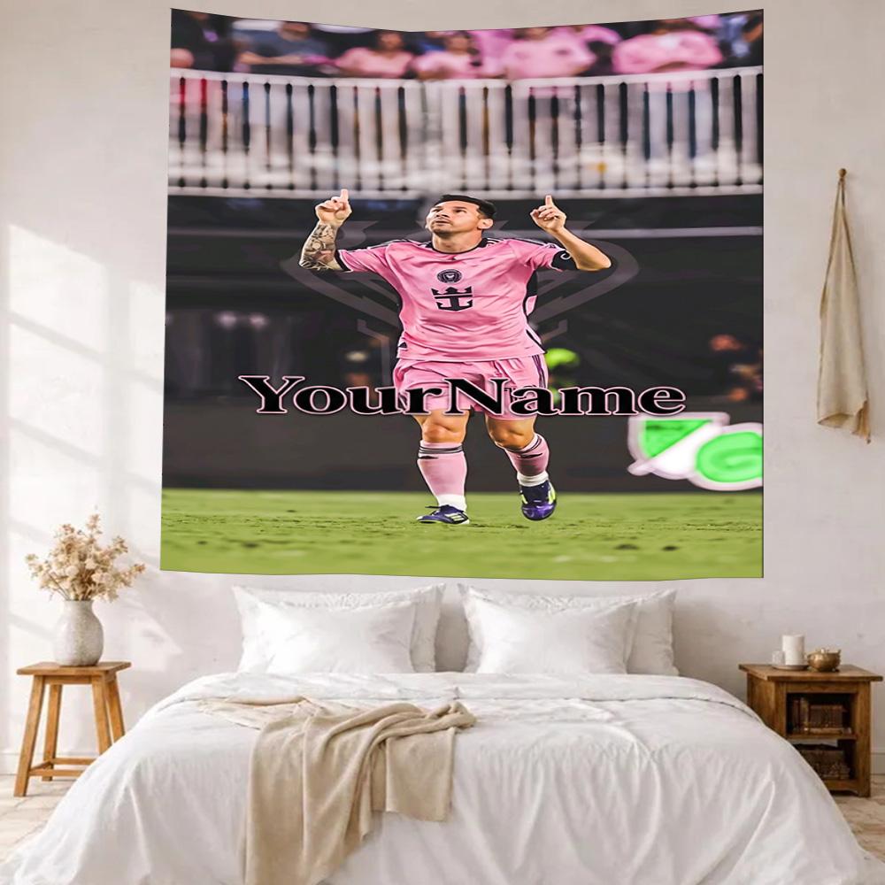 Messi Custom Your Name Wall Decor Tapestry Art For Pet Memorial Birthdaywedding Party Backdrop Family Gift